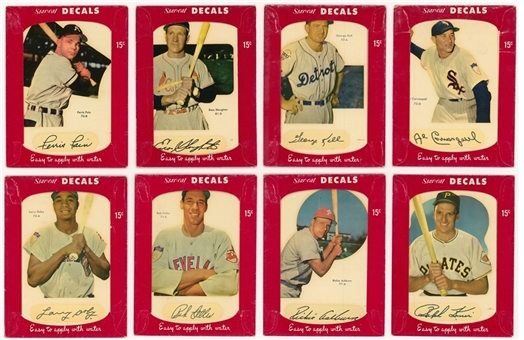 1952 Star-Cal Decals Type 1 and Type 2 Collection (20 Different) – Featuring Ten Hall of Famers